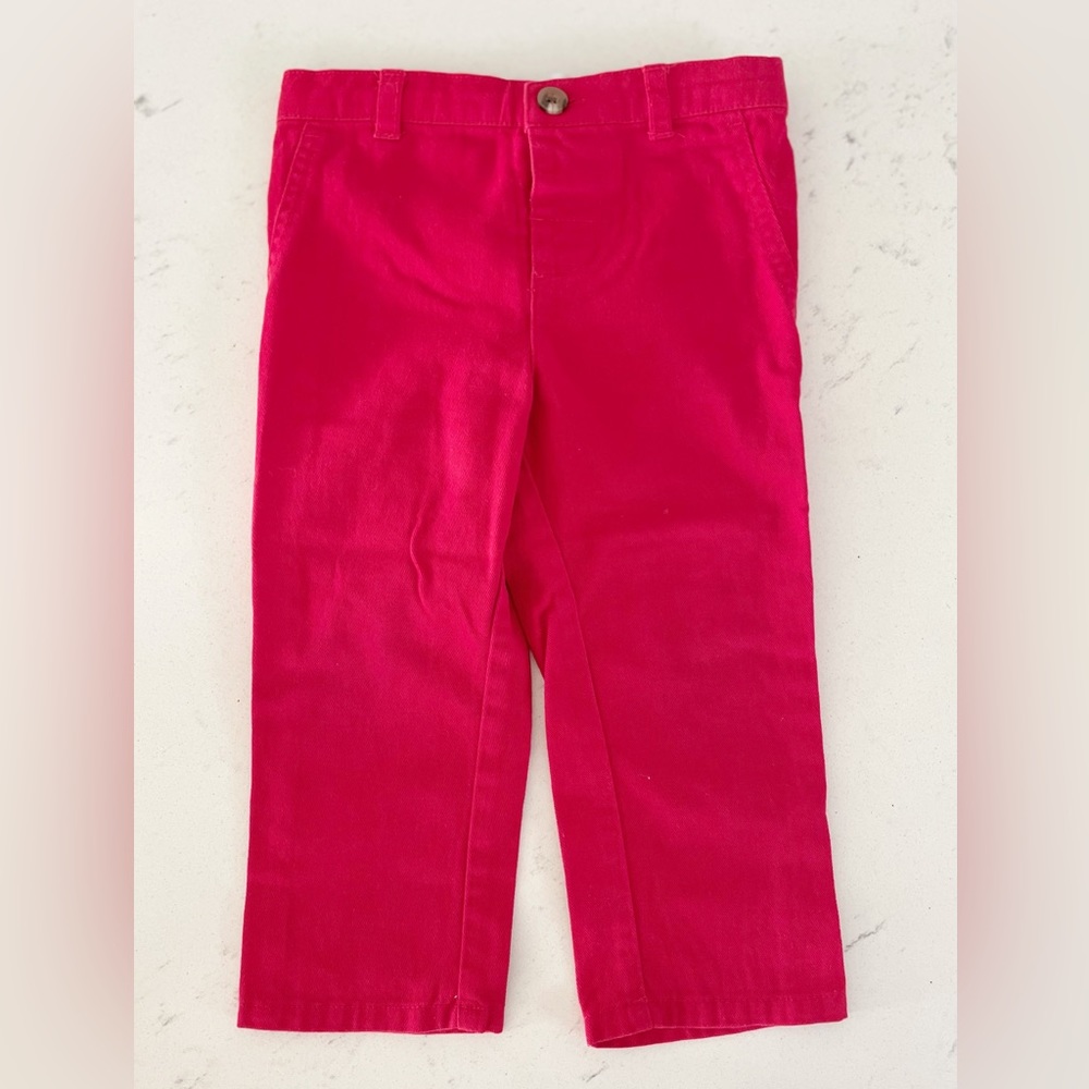 🔴 3 for $15 Crown & Ivy Baby Red 100% Cotton Trouser Pants Size 18 Months